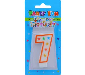 NUMERAL 7 BIRTHDAY CANDLE WITH DECORATION  