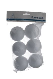 6 ct Polyfoam Balls 2.56in 6.5cm  