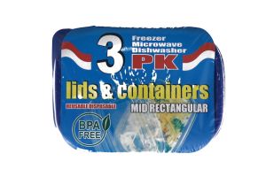 MEDIUM 3 PK RECTANGEL CONTAINER WITH LID  