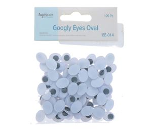 GOOGLY EYES OVAL SHAPE 100 PC  