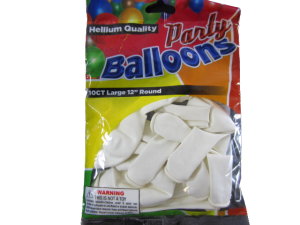 BALLOONS WHITE 12IN 10CT  