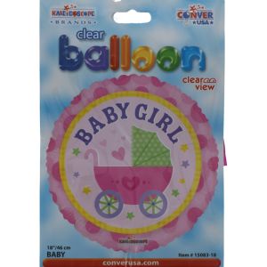 BABY GIRL CLEAR VIEW BALLOON  