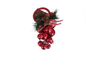 4.99 JINGLE BELL GRAPE DOOR HANGER RED