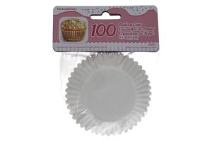 WHITE CUP CAKE LINER 100 PACK  