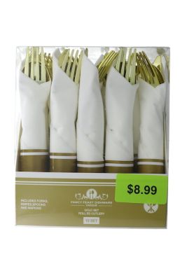 8.99 GOLD FANCY FEAST DISHWARE  