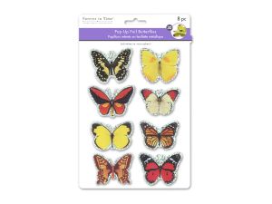 1.99 TROPICAL HANDMADE STICKERS BUTTERFLIES 8PC  