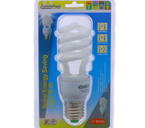 SPIRAL ENERGY SAVING LIGHT BULB 11 WATTS  XXX
