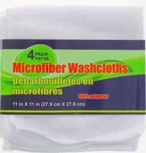 WASH CLOTHS 4 PACK 11 X 11 INCH  