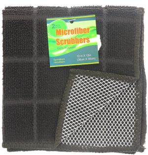 BLACK SCRUBBER 2 PACK 12 X 12 INCH  