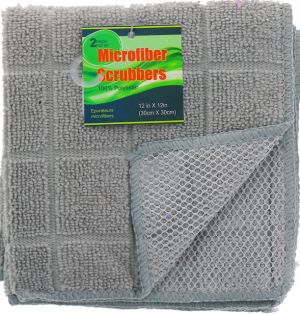 GRAY SCRUBBER 2 PACK 12 X 12 INCH  
