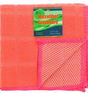 PINK SCRUBBER 2 PACK 12 X 12 INCH  xxx