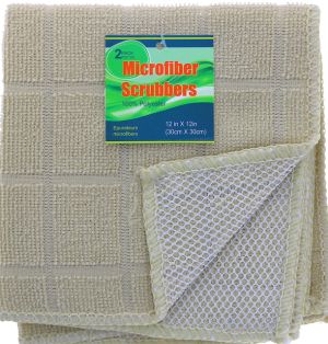 BEIGE SCRUBBER 2 PACK 12 X 12 INCH  