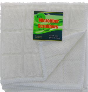 WHITE SCRUBBER 2 PACK 12 X 12 INCH  