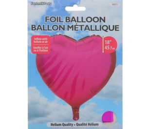 FUCHSIA FOIL HEART SHAPE BALLOON 18 INCH  