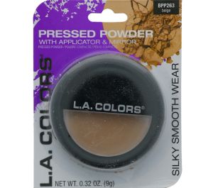 TAN PRESSED POWDER WITH APPLICATOR AND MIRROR  