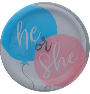 GENDER REVEAL 7 INCH PLATE 8 COUNT  