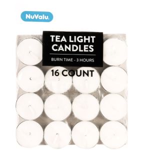TEALIGHT CANDLE 16 CT WHITE  