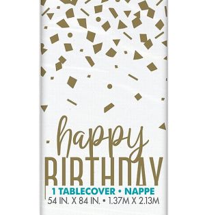 CONFETTI GOLD TABLE COVER 54 X 84  