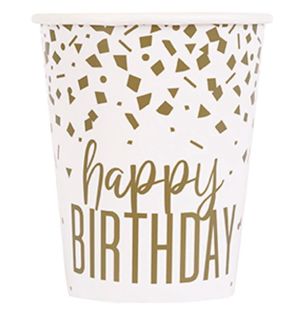 CONFETTI GOLD CUP 9 OZ 8 PACK  