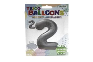 SILVER #2 34 INCH NON METALLIC BALLOON  