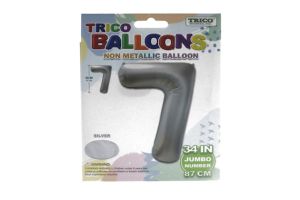 SILVER #7 34 INCH NON METALLIC BALLOON  