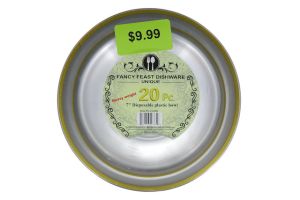9.99 GOLD TRIM CLEAR DESSERT PLATE 30 PACK  