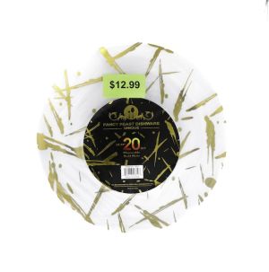 12.99 GOLD DINNER PLATES 20 PACK  