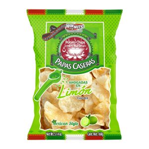 2.99 PAPAS CASERAS MEXICAN STYLE LIMON CHIPS 160 GRAMS