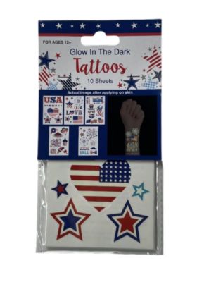 1.99 PATRIOTIC GLOW IN THE DARK TATTOOS