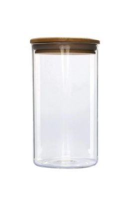 3.99 GLASS CONTAINER WITH WOODEN LID