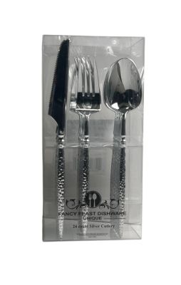 9.99 SILVER FANCY FEAST CUTLERY 24 COUNT