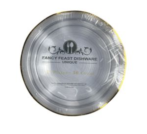 9.99 GOLD FANCY FEAST DISHWARE 7 INCH 30 PLATES