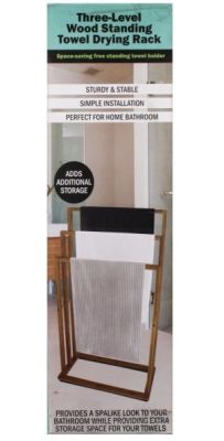 24.99 THREE LEVEL WOOD STANDING TOWEL DRYING RACK