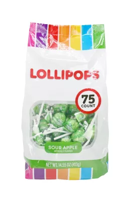 3.99 LOLLIPOPS 75 COUNT SOUR APPLE 