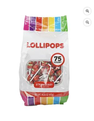 3.99 LOLLIPOPS 75 COUNT STRAWBERRY 