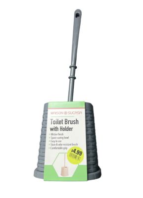 4.99 GRAY TOILET BRUSH WITH HOLDER