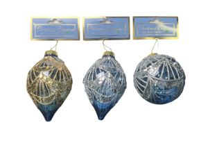 1.99 GOLD LIGHT BLUE SILVER ORNAMENT