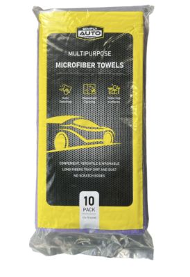 3.99 SIMPLY AUTO MULTIPURPOSE MICROFIBER TOWELS 10 PACK