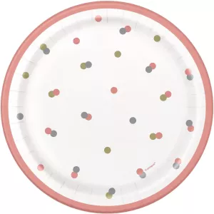 PINK HAPPY BIRTHDAY 7 INCH PLATE 8 COUNT