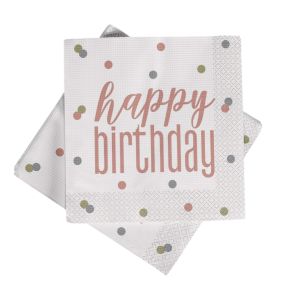 PINK HAPPY BIRTHDAY NAPKINS 16 COUNT