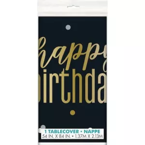 HAPPY BIRTHDAY TABLE COVER 54 X 84 INCH 