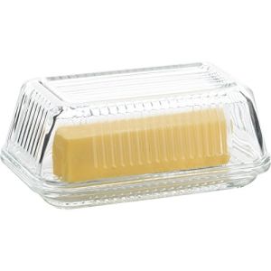 3.99 BUTTER GLASS DISH DDD