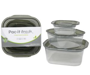 2.99 PAC IT FRESH 3 PACK FOOD CONTAINER 180 ML 480 ML 1000 ML