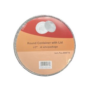 1.99 ROUND CONTAINER WITH LID 7 INCH 4 SETS