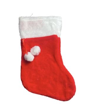 1.99 STOCKING PLUSH WITH POM POMS 
