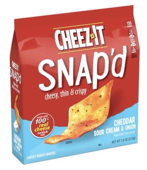 2.99 CHEEZ IT SNAP'D CHEDDAR SOUR CREAM AND ONION 7.5 OZ