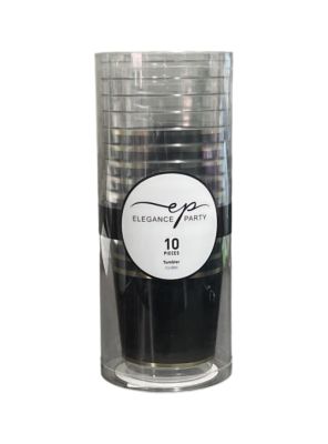 4.99 BLACK AND GOLD ELEGANCE TUMBLER 10 PCS 12 OZ 