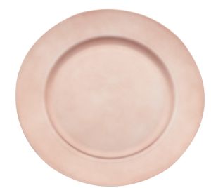1.99 ROSE GOLD PLASTIC CHARGER PLATE 13 INCH 
