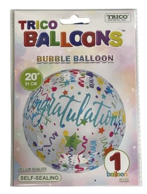 3.99 CONGRATULATIONS BUBBLE BALLOON 18 INCH MYLAR