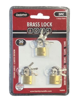 BRASS LOCK 3 PC 20 MM